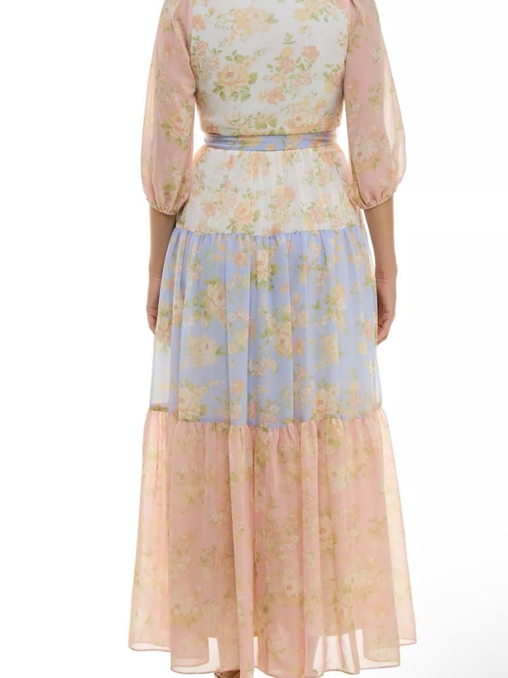 Women's Taylor Foldover Patchwork V-Neck Tiered Dress Size 18W NWT! - Picture 3 of 10